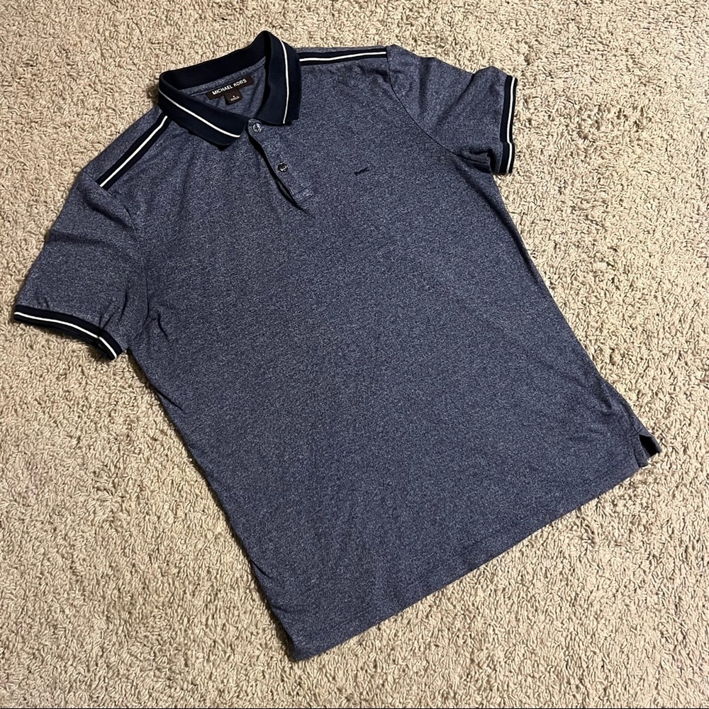 Michael Kors Short Sleeve Polo Shirt Navy Blue SzS